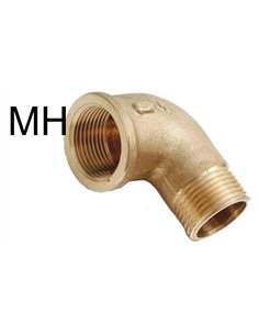 Codo de latão macho-fêmea 1/2" em aço