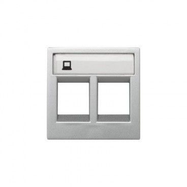 Tapa toma de datos doble PLATA Niessen Zenit N2218.2 PL