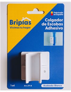 Adhesive Broom Holder White - BRIPLAS