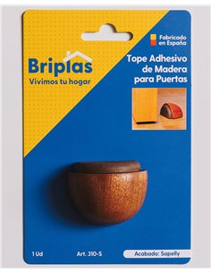 Tope de porta adesivo de madeira meia-lua 1U sapelly