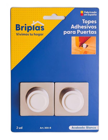 Adhesive door stop in stainless steel white - 2 units