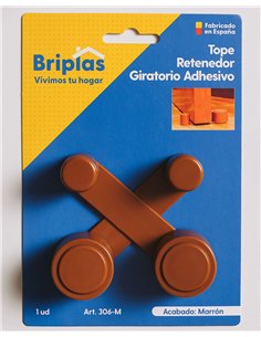 Batente de porta adesivo giratório marrom 2 unidades