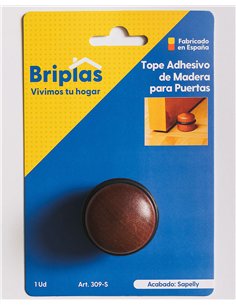 Tope de porta adesivo de madeira cilindro 1U Sapelly