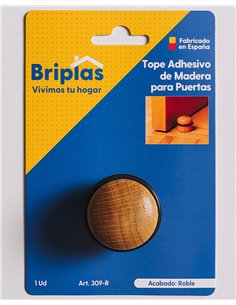 Butée de porte adhésive en bois chêne cylindre 1U