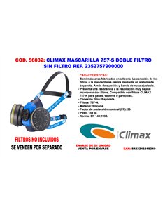 Climax 757-S Silicone Mask with Dual Filter