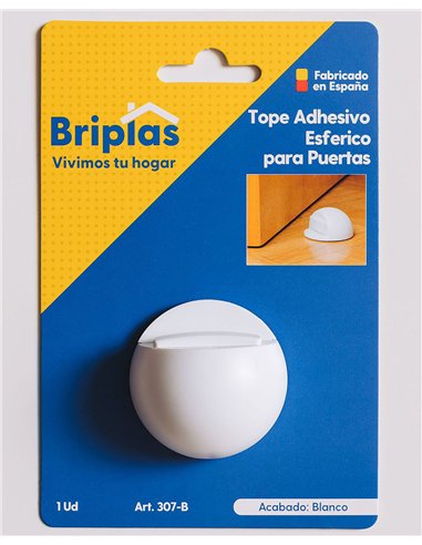 butée de porte adhésive sphérique blanche 1 unité