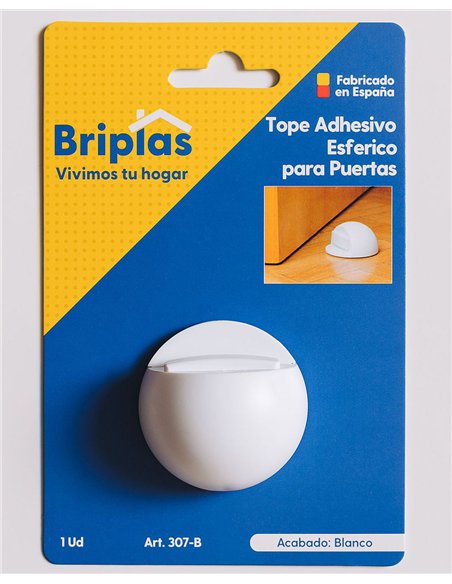 butée de porte adhésive sphérique blanche 1 unité
