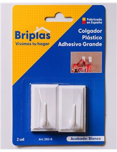 White adhesive hook for kitchen and bathroom 2 units