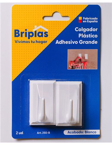 White adhesive hook for kitchen and bathroom 2 units