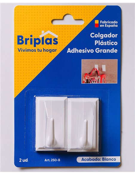 White adhesive hook for kitchen and bathroom 2 units