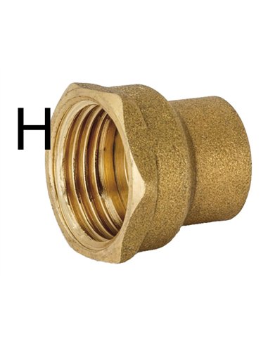 Brass soldering coupling 22x3/4 in steel