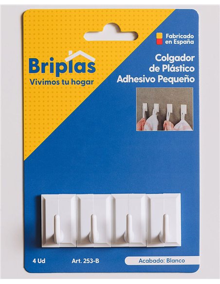 White adhesive hooks for kitchen and bathroom - 4 units