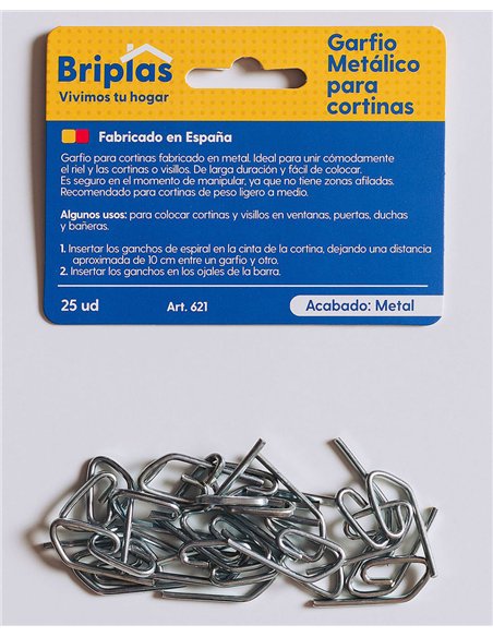 Crochet pour Rideau de Douche 25 U Acier Inoxydable Chrome