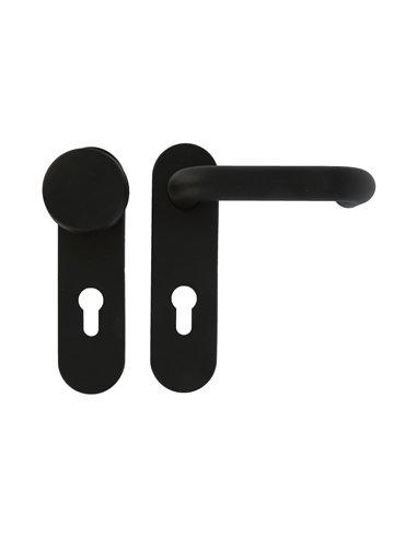 Ensemble de poignées et bouton noir pour porte 3PB72