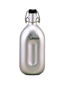 1L Silver Aluminum Cyclist Bottle with Secure Closure