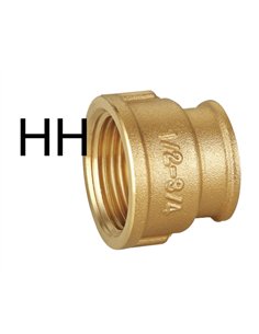 Reduced brass coupling H-H 1/2 - 3/4