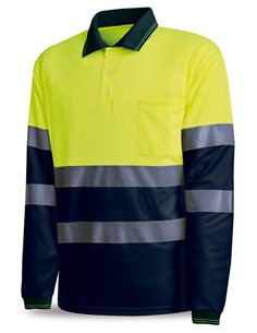 Long Sleeve High Visibility Polo Blue T-M