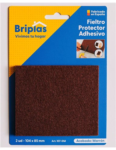 Adhesive felt rectangular brown 104x85 mm - 2 units