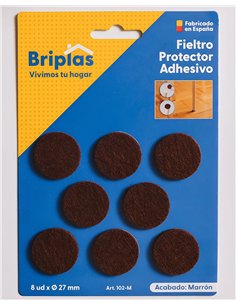 Adhesive round felt brown 27 mm - 8 units