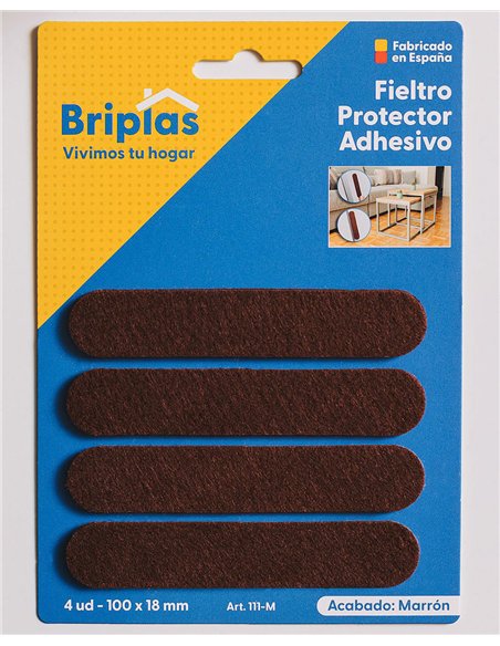 Feltro adesivo marrom 100x18 mm para uso profissional