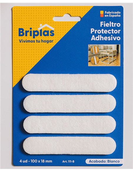 White adhesive felt BRIPLAS strip 100x18 mm