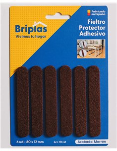 Brown Adhesive Felt BRIPLAS 80x12 mm - 6 Units