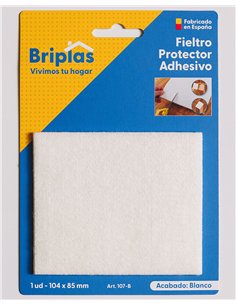 Adhesive felt rectangular white 104x85 mm