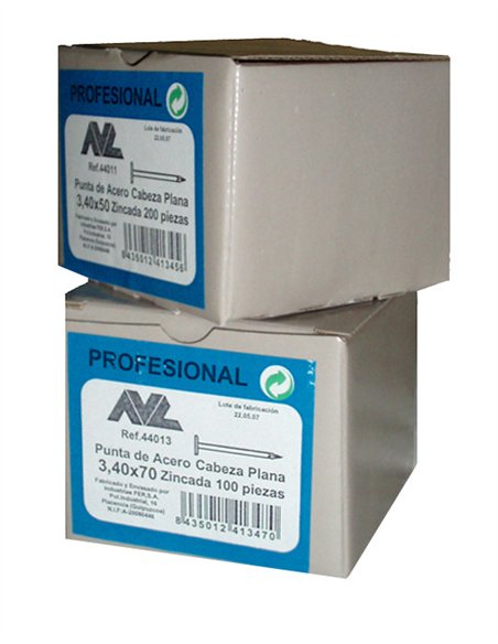 Steel Pointed Nail 2.90x70 Boxes of 100 Units