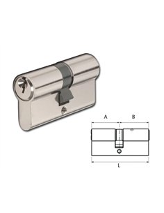 Cilindro Europerfil Níquel 30x30 con Serreta y Llave