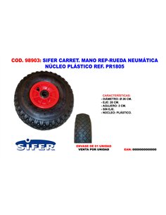 Plastic Wheel for Cart Storage 260x75 mm Axle 20 mm