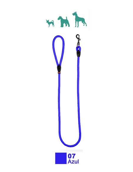 Coleira de Nylon para Cães 120 cm Redonda 9 mm Azul