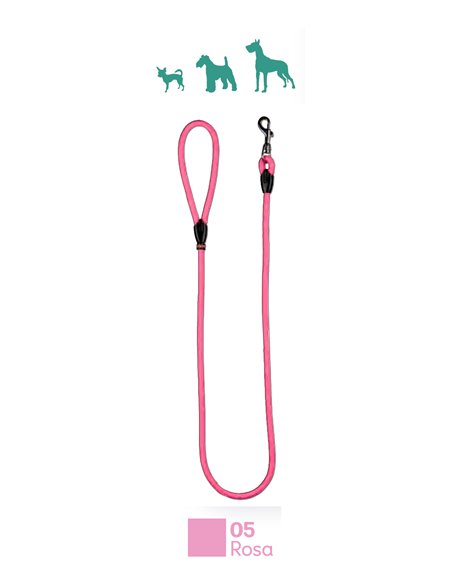 Correa de Nylon Rosa para Perros 120 cm Redonda 9 mm