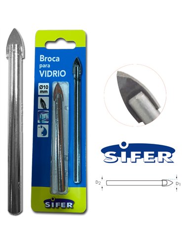 10 mm Glasbohrer mit Nickelbeschichtung