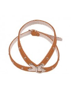 Coleira peitoral de couro com ferragens para cachorro 450 x 13 mm