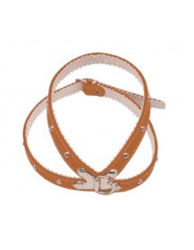 Coleira peitoral de couro com ferragens para cachorro 450 x 13 mm