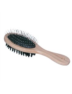 Brosse Double Ovale pour Chiens 220x55 mm