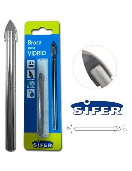 6 mm Glass Drill Bit with Nickel Coating