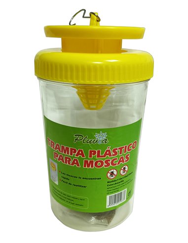 Plastic fly trap with bait 11x11x21 cm