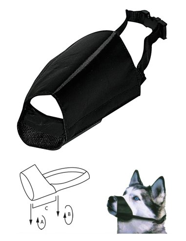 black nylon muzzle for small dogs