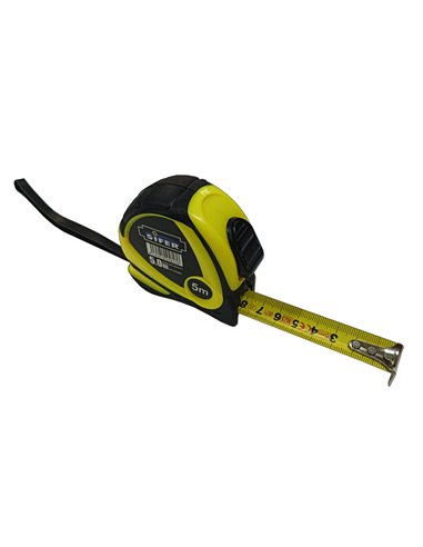 Mètre Ruban en Acier avec Boîtier en Caoutchouc 5m x 19mm