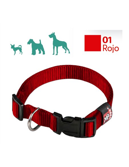 collier en nylon réglable pour chiens 25-42 cm largeur 2 cm