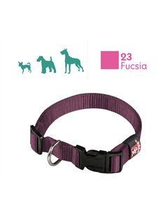 Collier en nylon réglable fuchsia pour chiens 21-32 cm