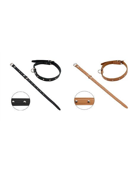 Leather Dog Collar with Hardware 350 x 13 mm