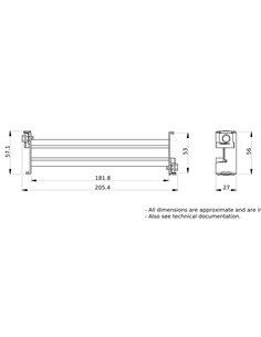 Carril modular G,regulable en prof.300mm 2