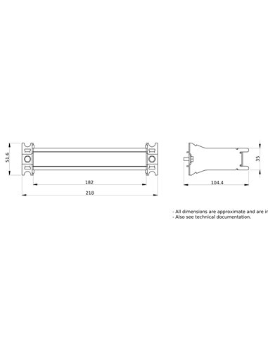 Carril modular G,ancho 300mm