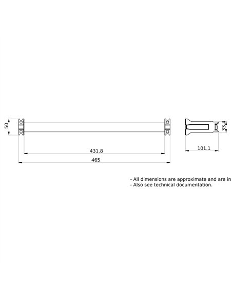 Carril Modular G,ancho 850mm