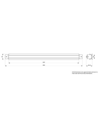 Carril modular G,embutido en prof.600mm