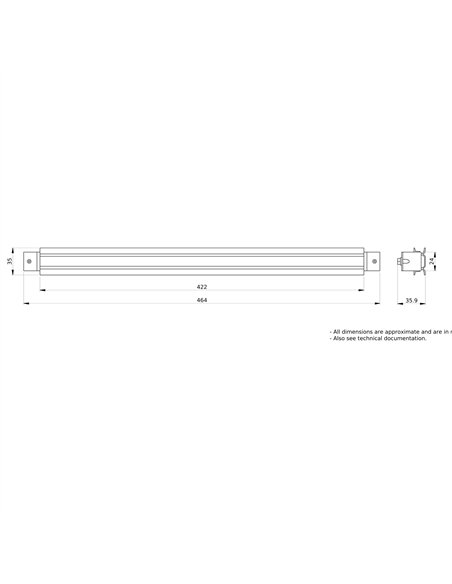 Carril modular G,embutido en prof.600mm