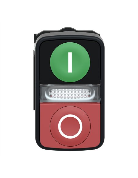 PULSADOR DOBLE LUM VER-ROJ 240V IP66