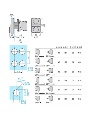 PULSADOR DOBLE LUM VER-ROJ 240V IP66